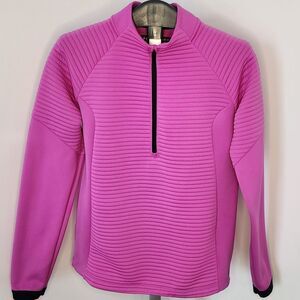 Under Armour ColdGear Ribbed Half Zip Athletic Running Pullover Pink MD